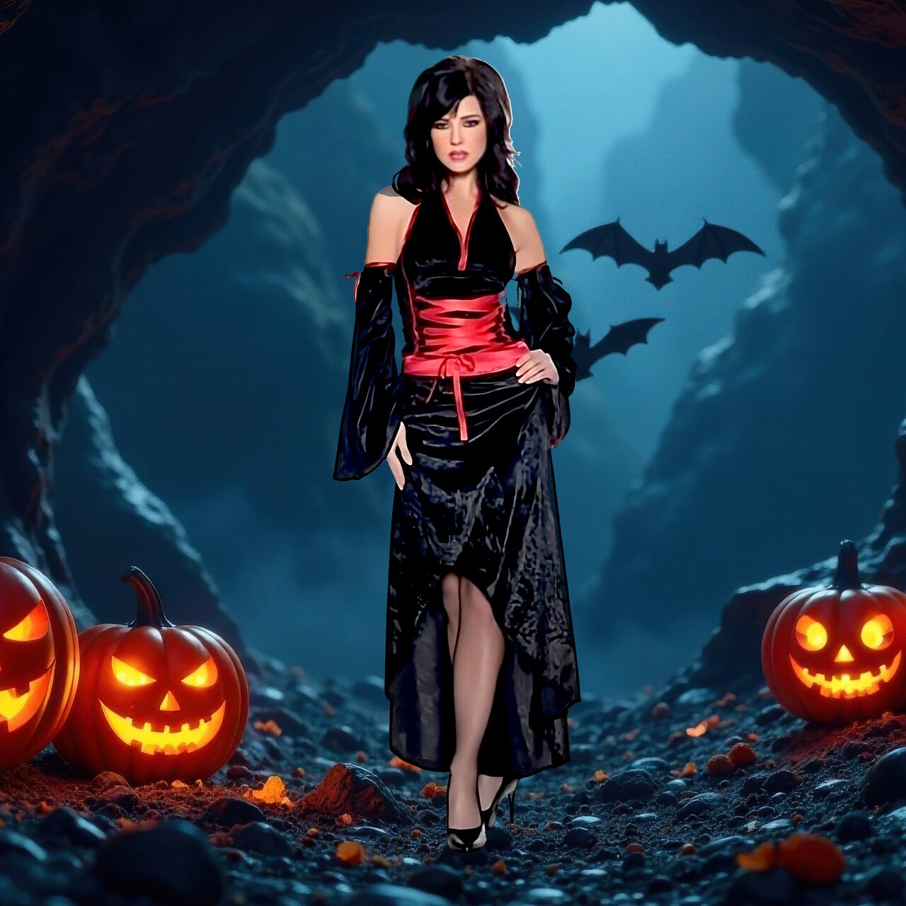 Underwraps Women's Vampira Dracula Bride Adult Halloween Costume - Small 6-8